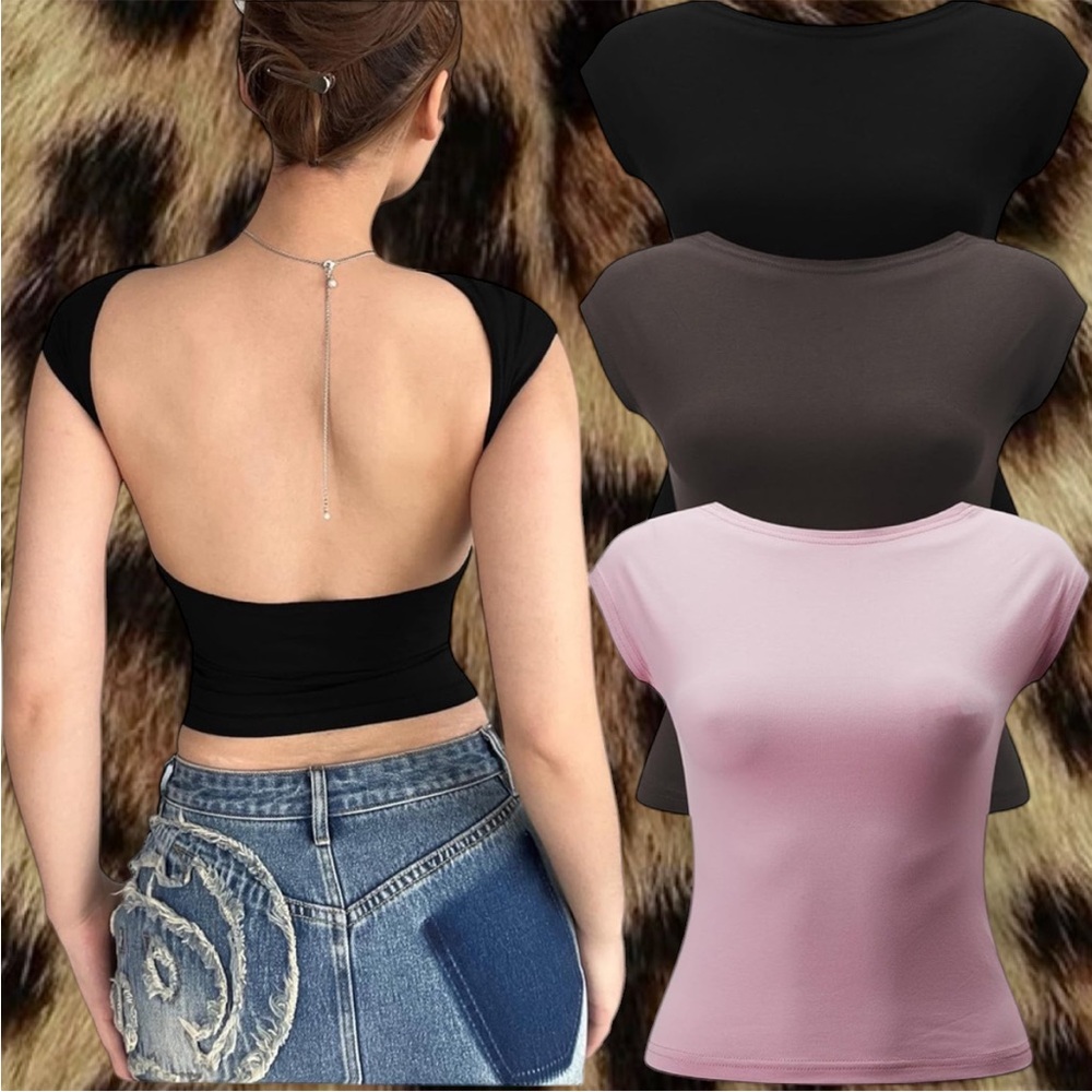 Baby Pink Backless Top